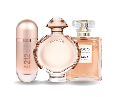 Set 3 parfumuri 212 VIP ROSÉ, OLYMPÉA și COCO MADEMOISELLE