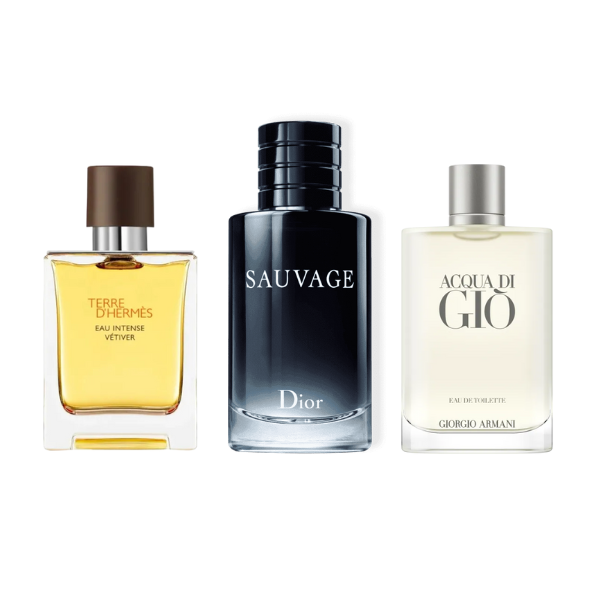Set 3 parfumuri – Terre d'Hermès, Acqua di Gio, Sauvage Dior 100ml