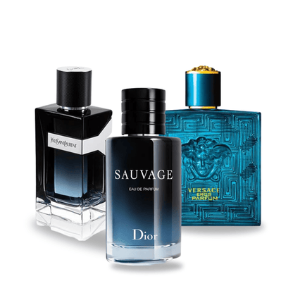 Set 3 parfumuri SAUVAGE, Y MEN și EROS 100 ml
