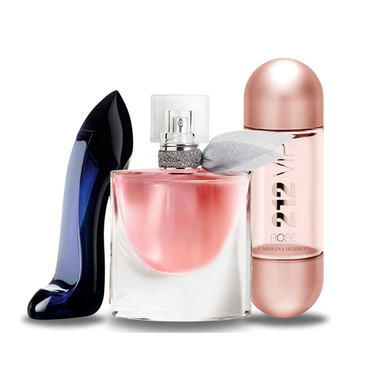 Set 3 parfumuri GOOD GIRL, LA VIE EST BELLE și 212 VIP ROSÉ 100 ml